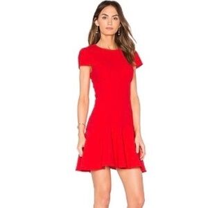 Amanda Uprichard Hudson Ruffle Dress Lipstick Red L